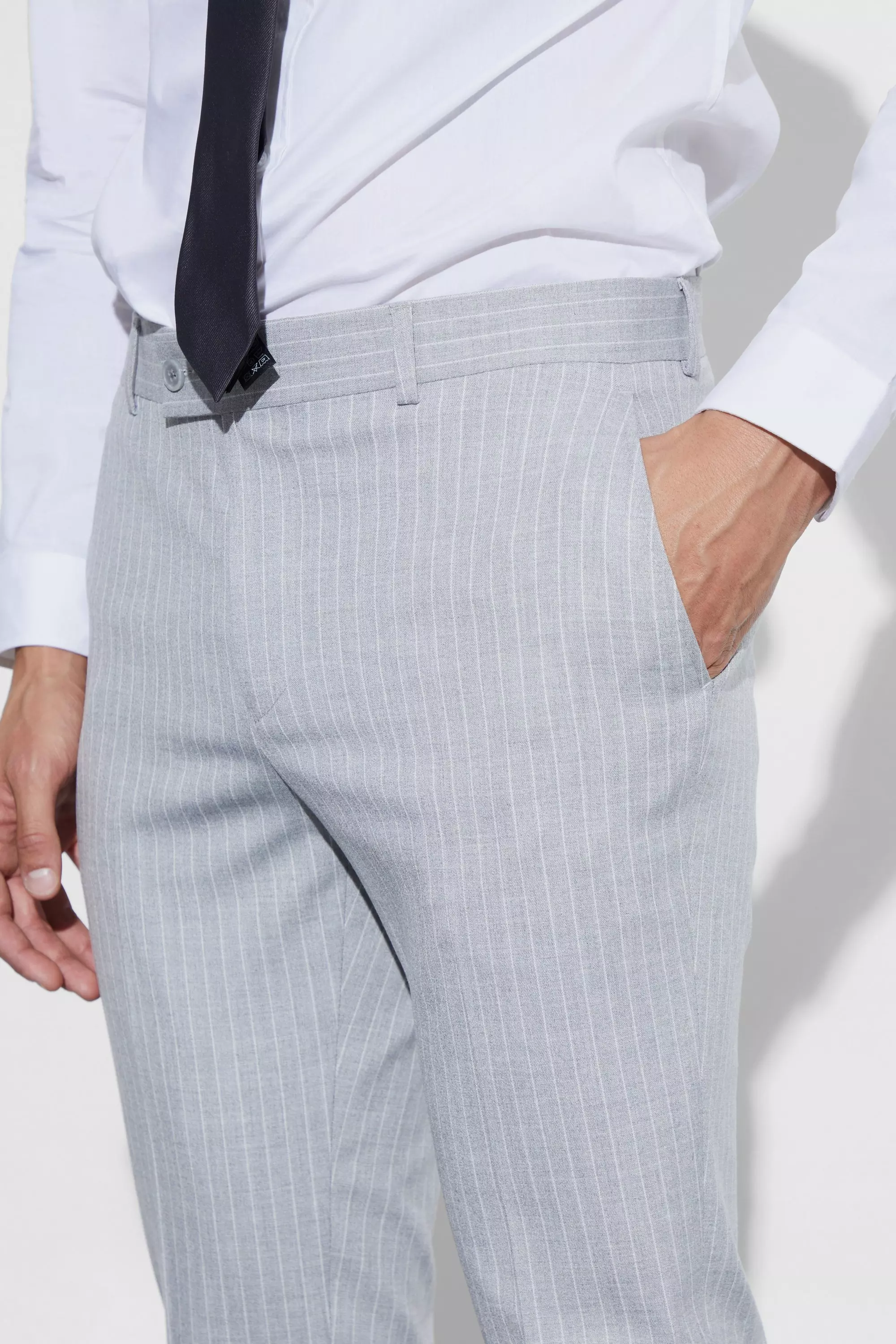 Boohooman sale pinstripe trousers